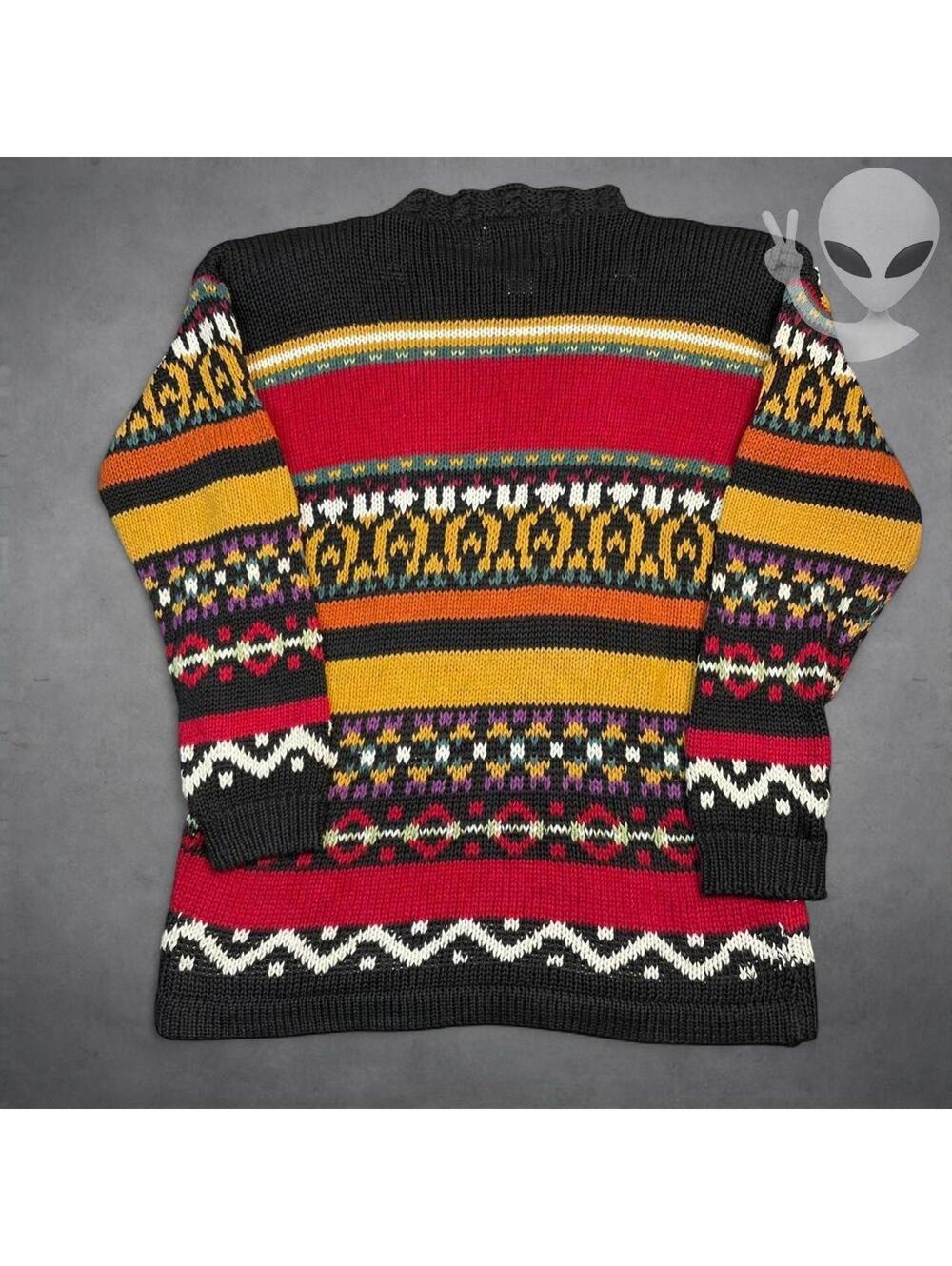 Heirloom Collectibles Sweater Womens US S Vintage 90s Knit Floral Geometric - Picture 4 of 5